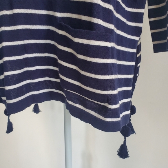 Lilly Pulitzer "Elba" Navy Striped Coolmax Sweater - Picture 3 of 8